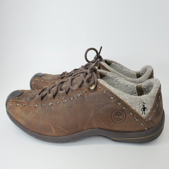Timberland Smartwool Womens Size 7.5 Leather Hiking Shoe Brown Waterproof. - Picture 3 of 15